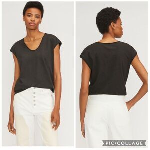 Everlane the Hemp Scoop Neck Muscle Tee black